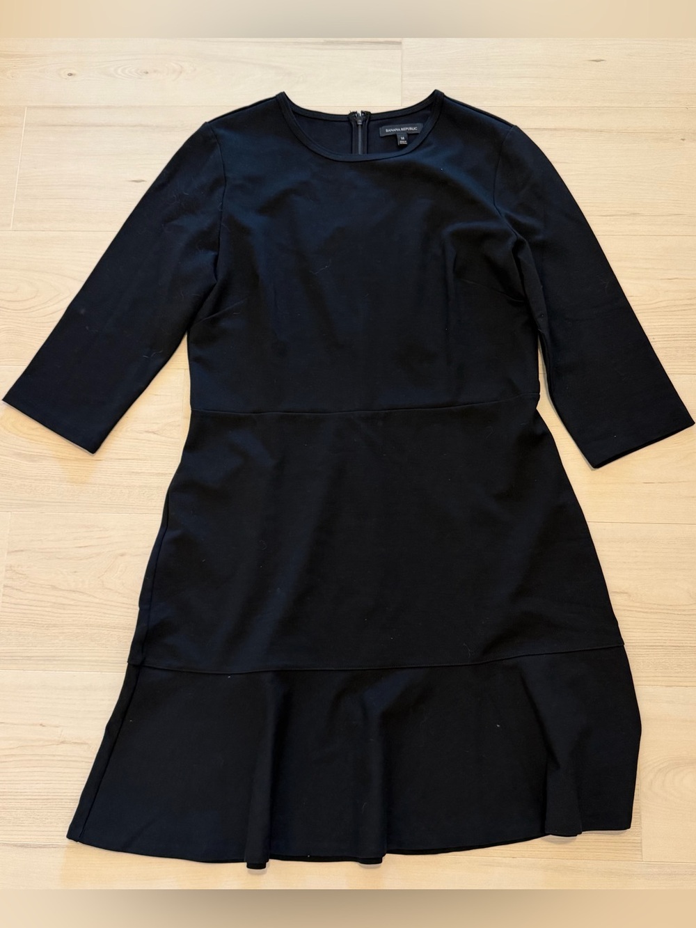 Banana Republic Black Long Sleeve Fit & Flare Dress